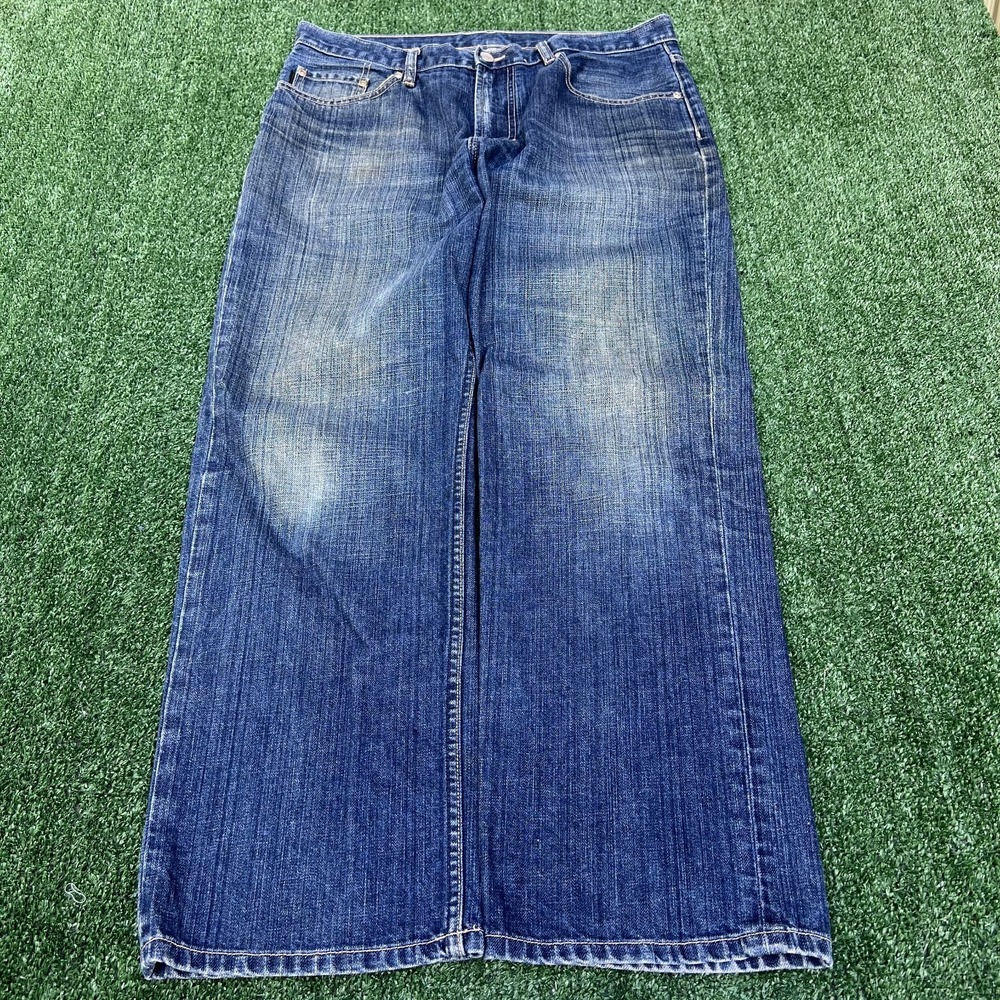 Vintage Structure Jeans‎ Mens 36x29" Indigo Blue Baggy Straight Leg Skater Y2K